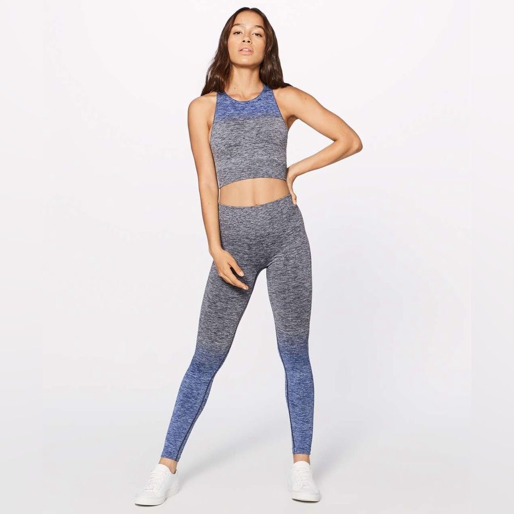 Lululemon size 4 Balance & Resist 7/8 Tight (25") Ombre Blue & Gray Leggings